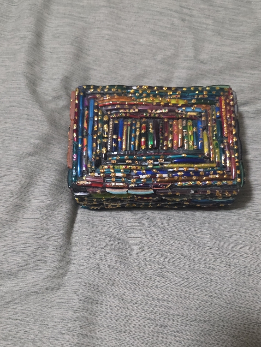 Beaded Multicolor Evening Clutch - Women Bags